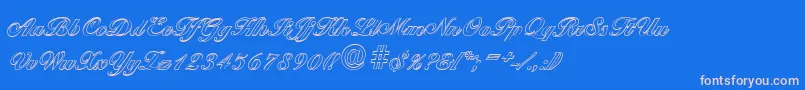 BallantinesoutlineXboldRegular Font – Pink Fonts on Blue Background