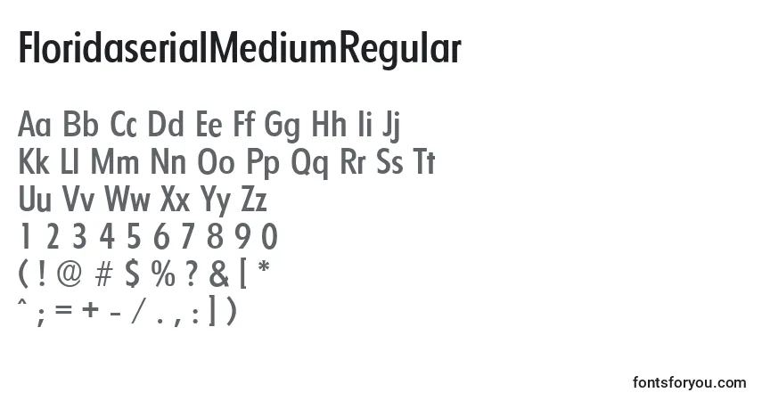 Fuente FloridaserialMediumRegular - alfabeto, números, caracteres especiales