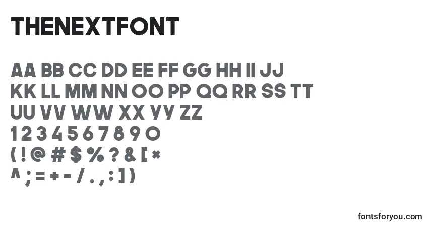 Thenextfont-fontti – aakkoset, numerot, erikoismerkit