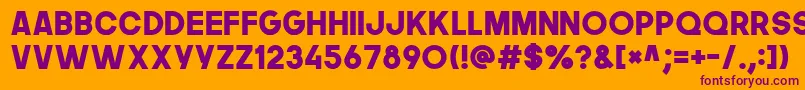 Thenextfont-fontti – violetit fontit oranssilla taustalla