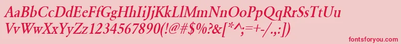 More about UrwgaramondtmedextnarOblique Font UrwgaramondtmedextnarOblique Font – Red Fonts on Pink Background