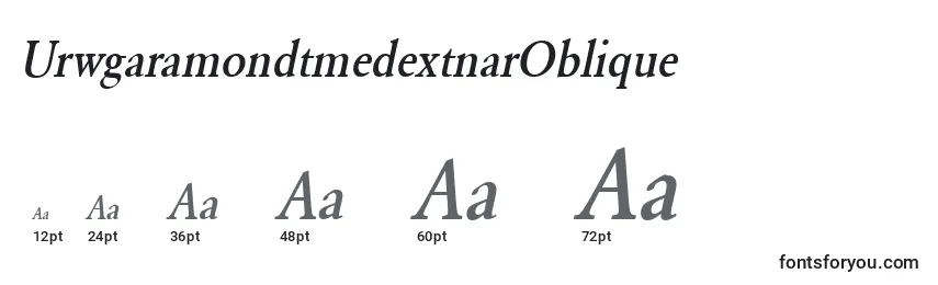 Размеры шрифта UrwgaramondtmedextnarOblique