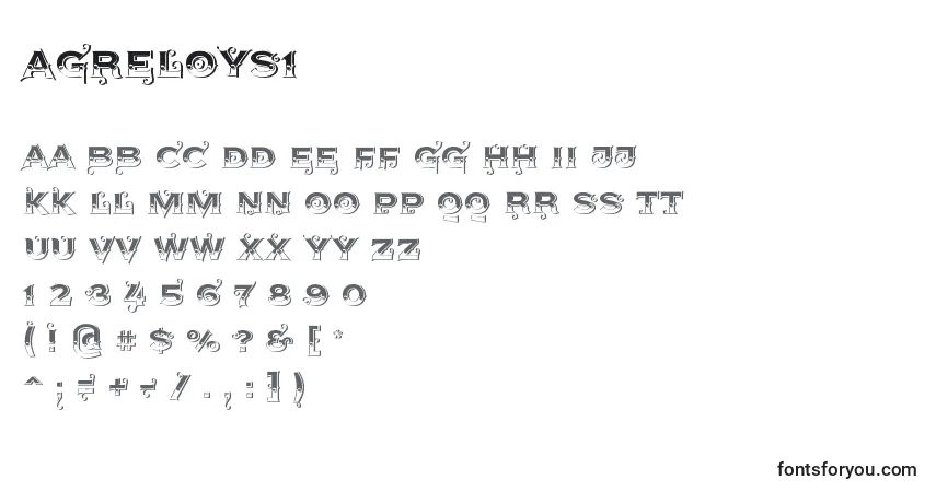 Agreloys1 (24861)フォント–アルファベット、数字、特殊文字