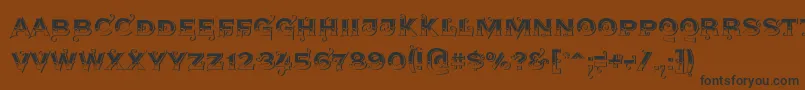 フォントAgreloys1 – 黒い文字が茶色の背景にあります