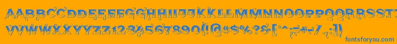 Agreloys1-Schriftart – Blaue Schriften auf orangefarbenem Hintergrund