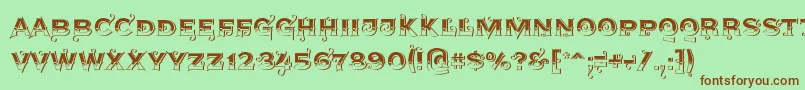 Agreloys1 Font – Brown Fonts on Green Background