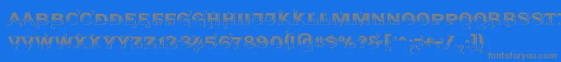 Agreloys1-Schriftart – Graue Schriften auf blauem Hintergrund