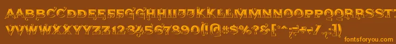 Agreloys1 Font – Orange Fonts on Brown Background