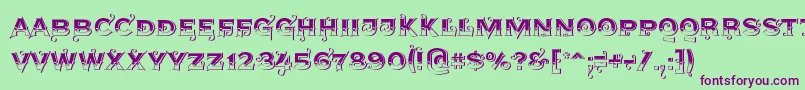 Agreloys1 Font – Purple Fonts on Green Background