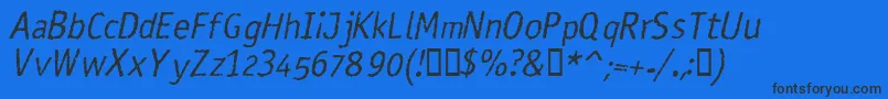 Шрифт RosangoItalic – чёрные шрифты на синем фоне