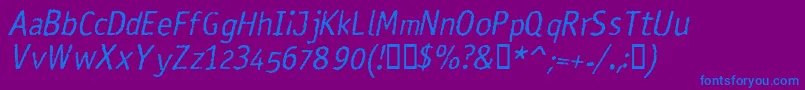 RosangoItalic Font – Blue Fonts on Purple Background