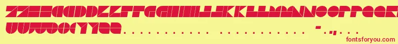 DrebiekExpandedItalic Font – Red Fonts on Yellow Background