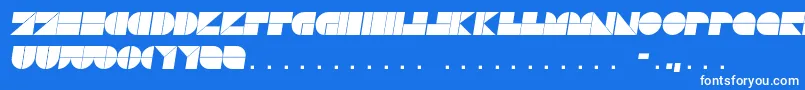 DrebiekExpandedItalic-Schriftart – Weiße Schriften auf blauem Hintergrund