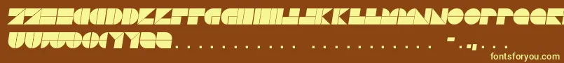 Fonte DrebiekExpandedItalic – fontes amarelas em um fundo marrom