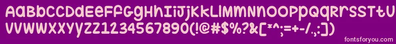 HugMeTightTtf-fontti – vaaleanpunaiset fontit violetilla taustalla