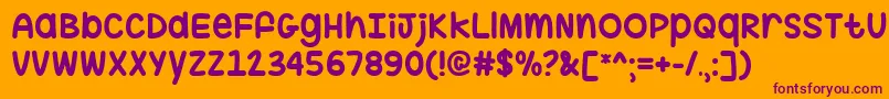 HugMeTightTtf Font – Purple Fonts on Orange Background