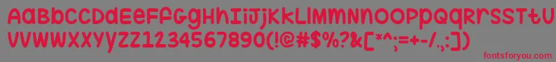 HugMeTightTtf Font – Red Fonts on Gray Background