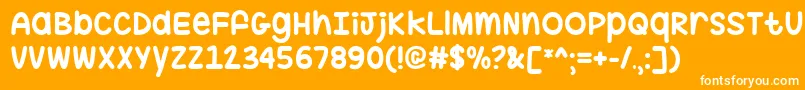 HugMeTightTtf Font – White Fonts on Orange Background