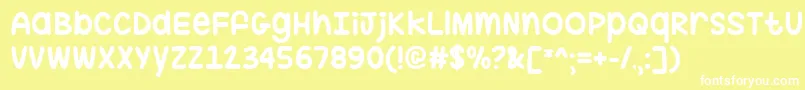 HugMeTightTtf Font – White Fonts on Yellow Background