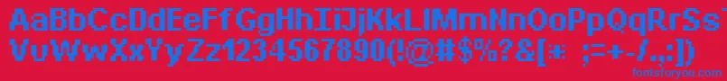 Bitdaylong11srb Font – Blue Fonts on Red Background