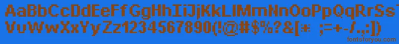 Bitdaylong11srb Font – Brown Fonts on Blue Background