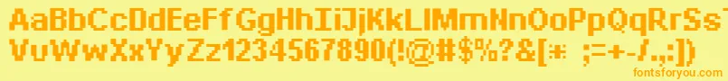 Bitdaylong11srb Font – Orange Fonts on Yellow Background