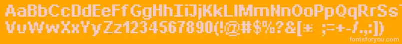 Bitdaylong11srb Font – Pink Fonts on Orange Background