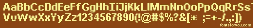 Bitdaylong11srb Font – Yellow Fonts on Brown Background