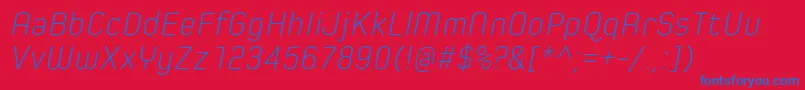 SpoonExtraLightItalic Font – Blue Fonts on Red Background