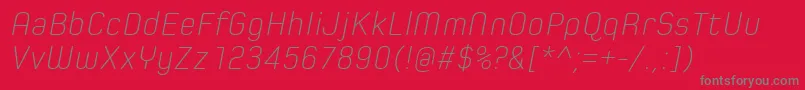 SpoonExtraLightItalic Font – Gray Fonts on Red Background