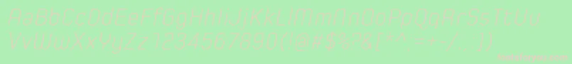 SpoonExtraLightItalic Font – Pink Fonts on Green Background