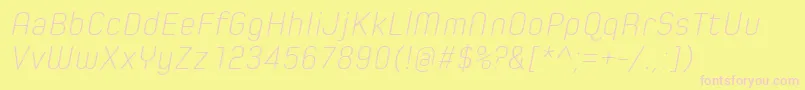 SpoonExtraLightItalic Font – Pink Fonts on Yellow Background