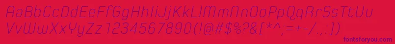 SpoonExtraLightItalic Font – Purple Fonts on Red Background