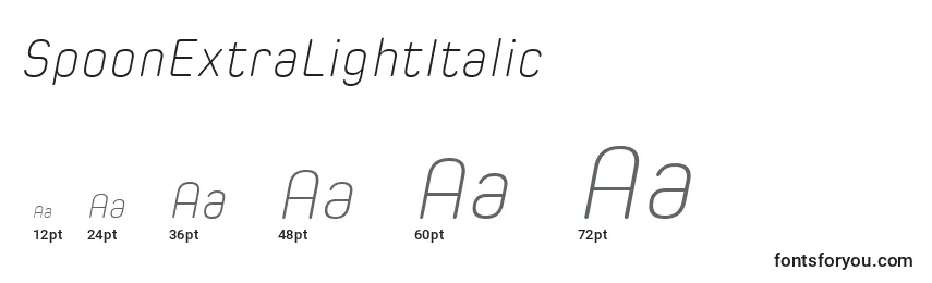 SpoonExtraLightItalic Font Sizes