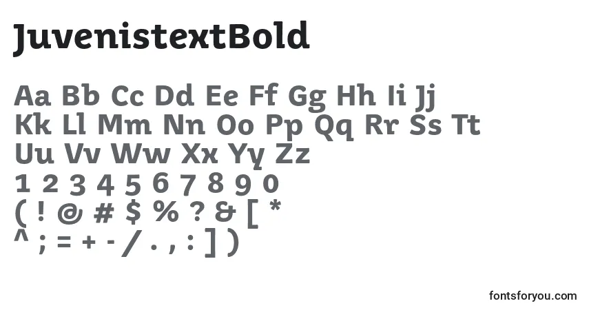 A fonte JuvenistextBold – alfabeto, números, caracteres especiais