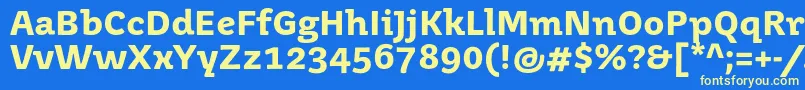 JuvenistextBold Font – Yellow Fonts on Blue Background