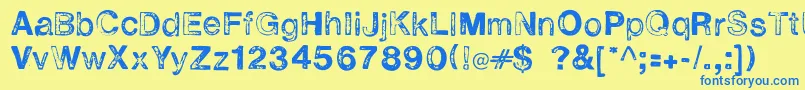 Alevirou Font – Blue Fonts on Yellow Background