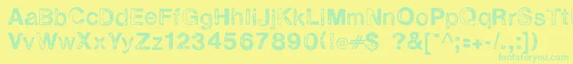 Alevirou Font – Green Fonts on Yellow Background