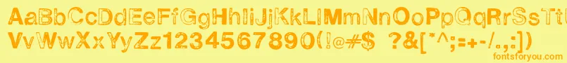 Alevirou Font – Orange Fonts on Yellow Background