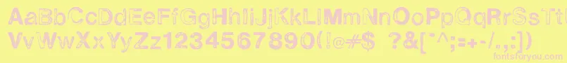 Alevirou Font – Pink Fonts on Yellow Background