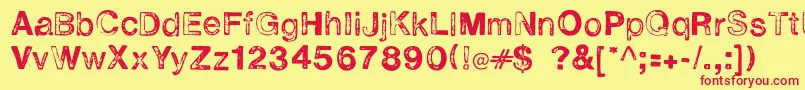 Alevirou Font – Red Fonts on Yellow Background