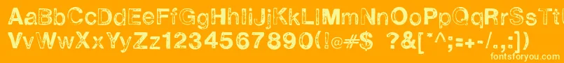 Saiba mais sobre a fonte Alevirou Fonte Alevirou – fontes amarelas em um fundo laranja