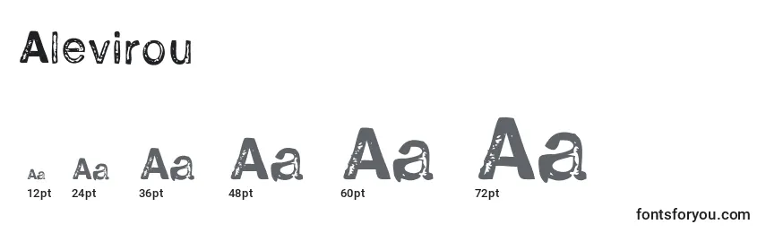 Размеры шрифта Alevirou