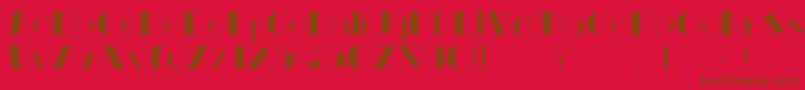フォントPopeyetype – 赤い背景に茶色の文字
