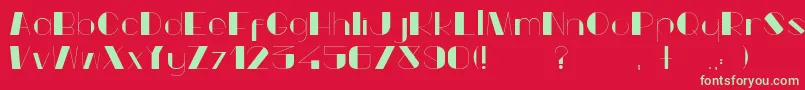 Popeyetype-Schriftart – Grüne Schriften auf rotem Hintergrund