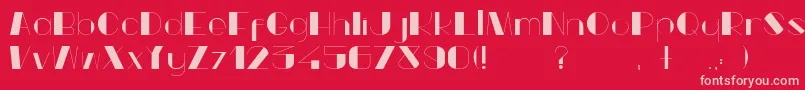 Popeyetype-Schriftart – Rosa Schriften auf rotem Hintergrund