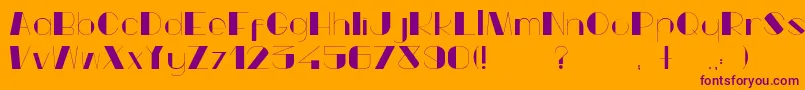 Popeyetype-Schriftart – Violette Schriften auf orangefarbenem Hintergrund