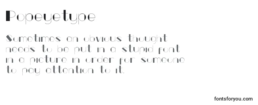Review of the Popeyetype Font