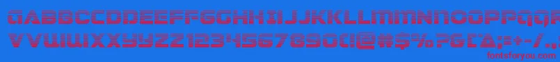 Jeebragrad-Schriftart – Rote Schriften auf blauem Hintergrund