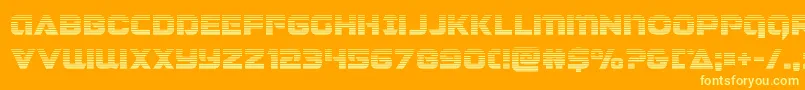 Jeebragrad-Schriftart – Gelbe Schriften auf orangefarbenem Hintergrund